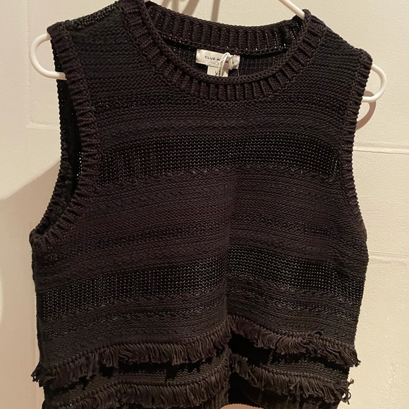 NWT Club Monaco black knit top - Picture 5 of 6